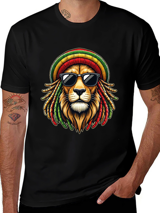 Rasta Lion Graphic T-Shirt - Cool Reggae Style