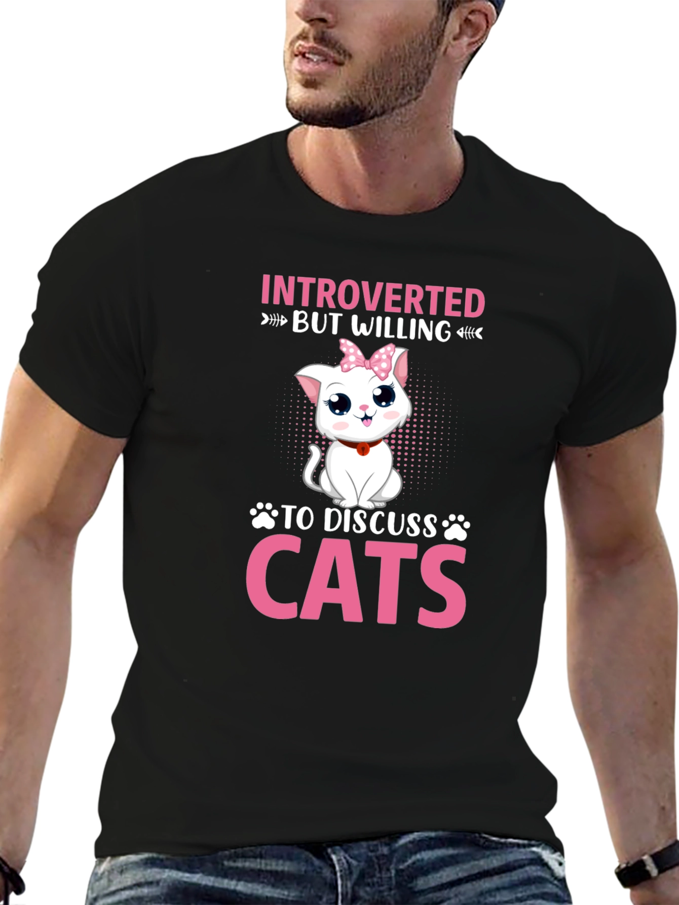Introverted But Willing to Discuss Cats T-Shirt