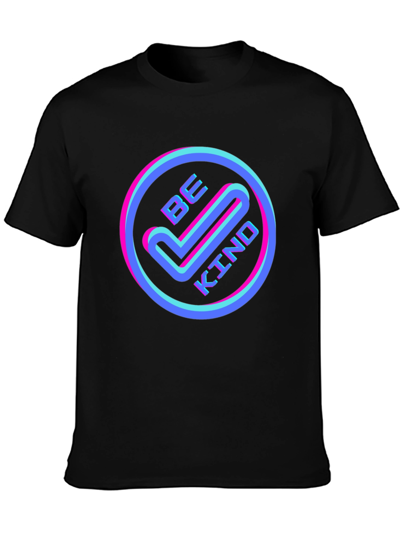 Be Kind Graphic Tee - Retro Neon Design