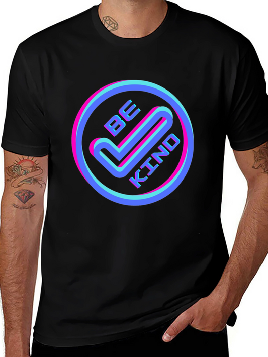 Be Kind Graphic Tee - Retro Neon Design