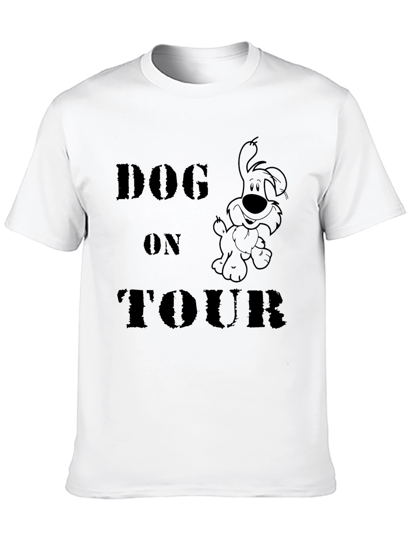 Dog on Tour Black Graphic T-Shirt