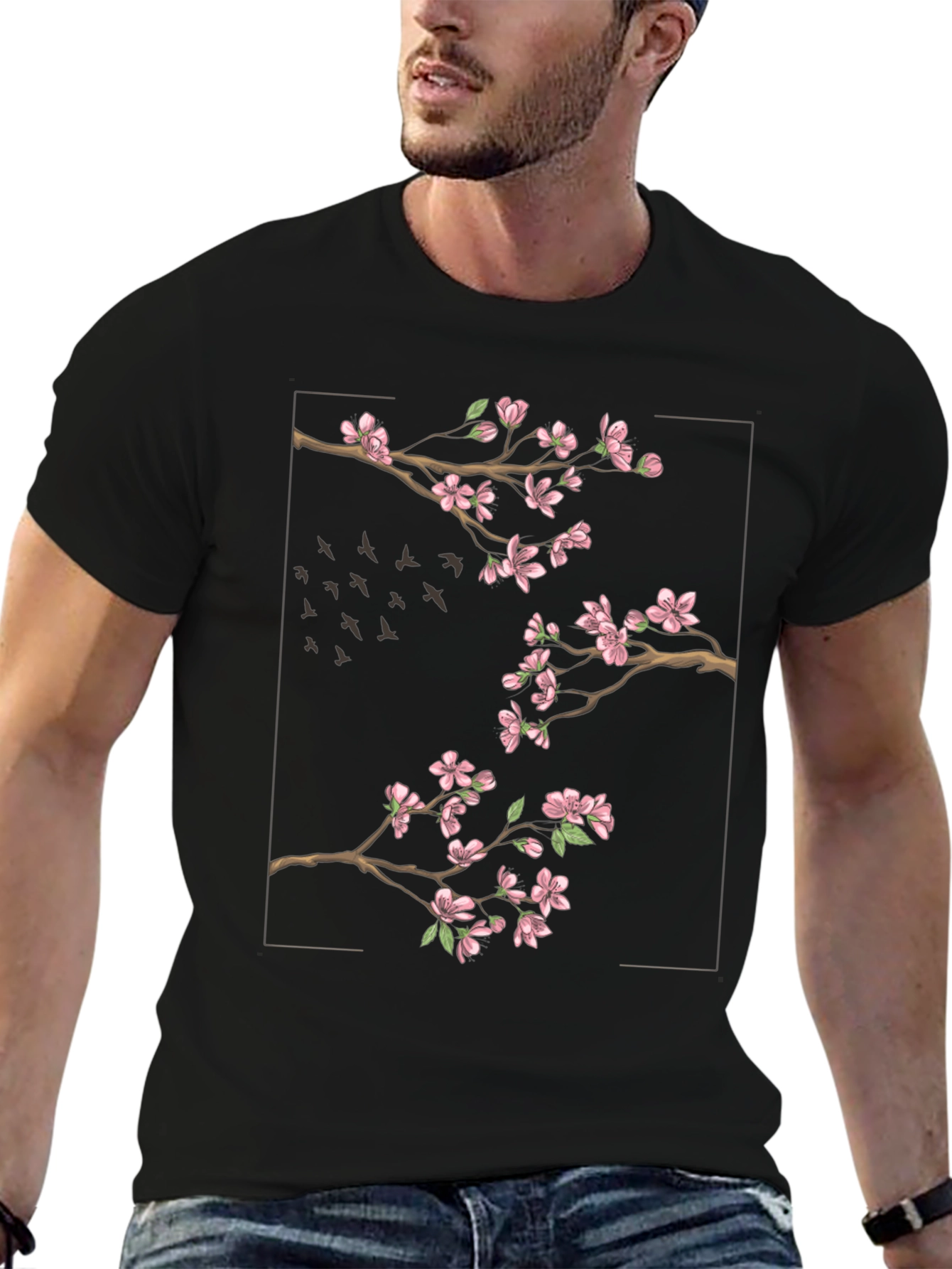 Blossom Branch Tee - Stylish Graphic Print T-Shirt