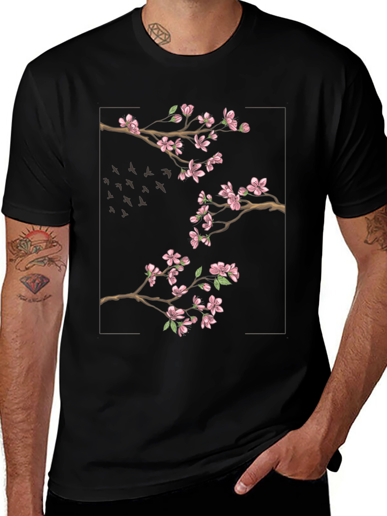 Blossom Branch Tee - Stylish Graphic Print T-Shirt