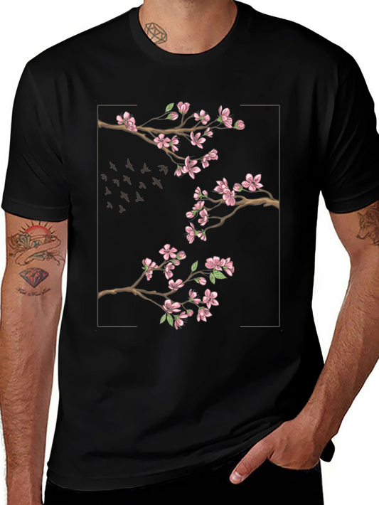 Blossom Branch Tee - Stylish Graphic Print T-Shirt