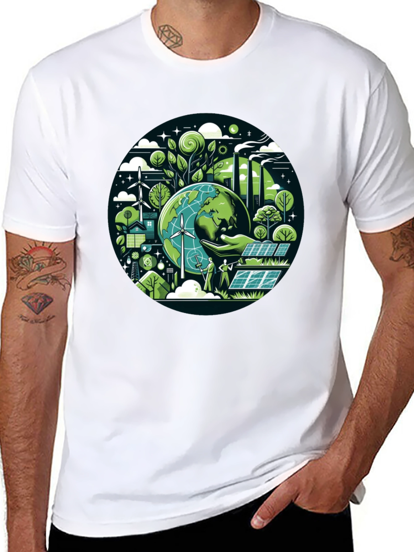 Eco-Friendly Earth Graphic T-Shirt