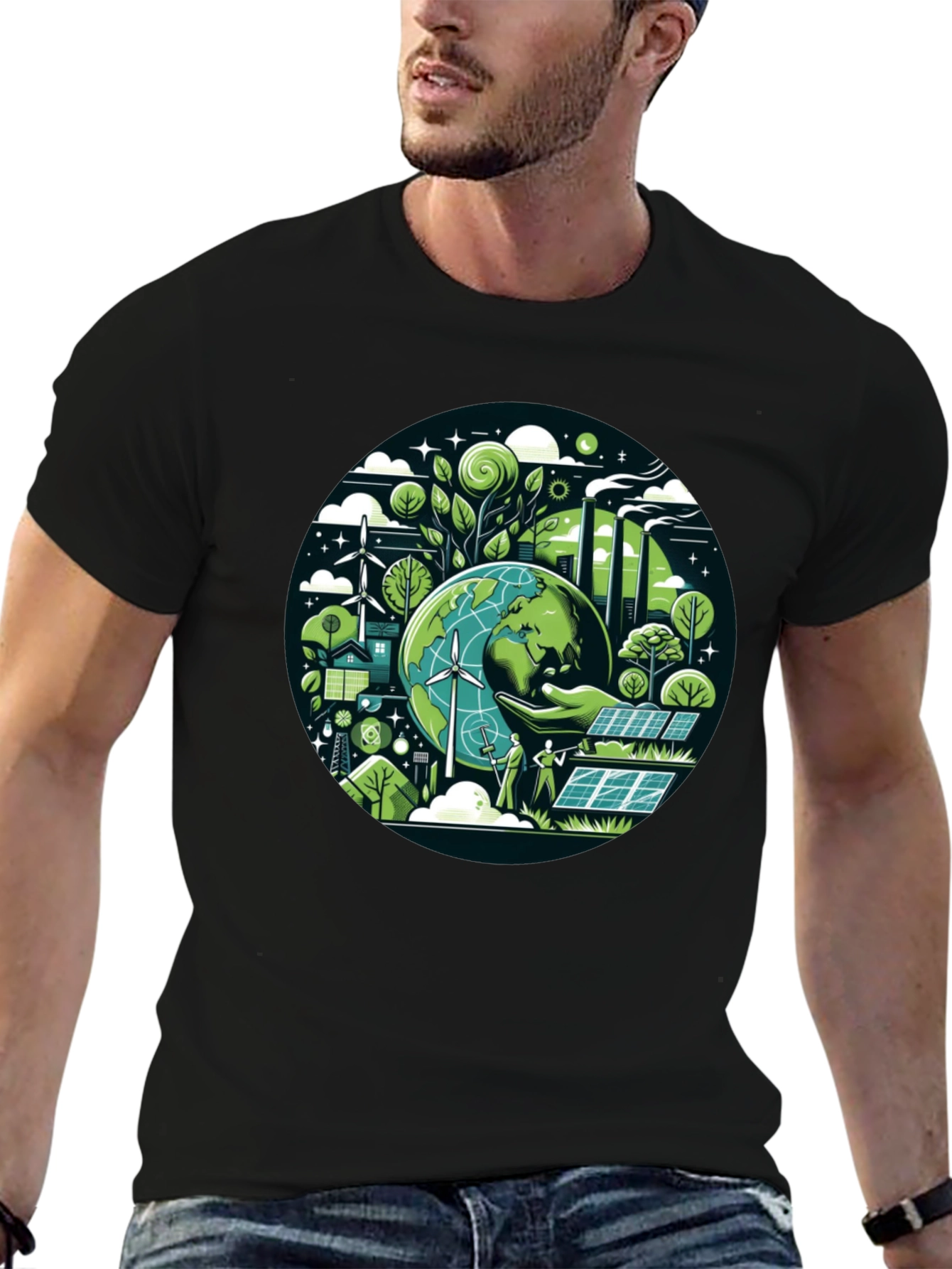 Eco-Friendly Earth Graphic T-Shirt