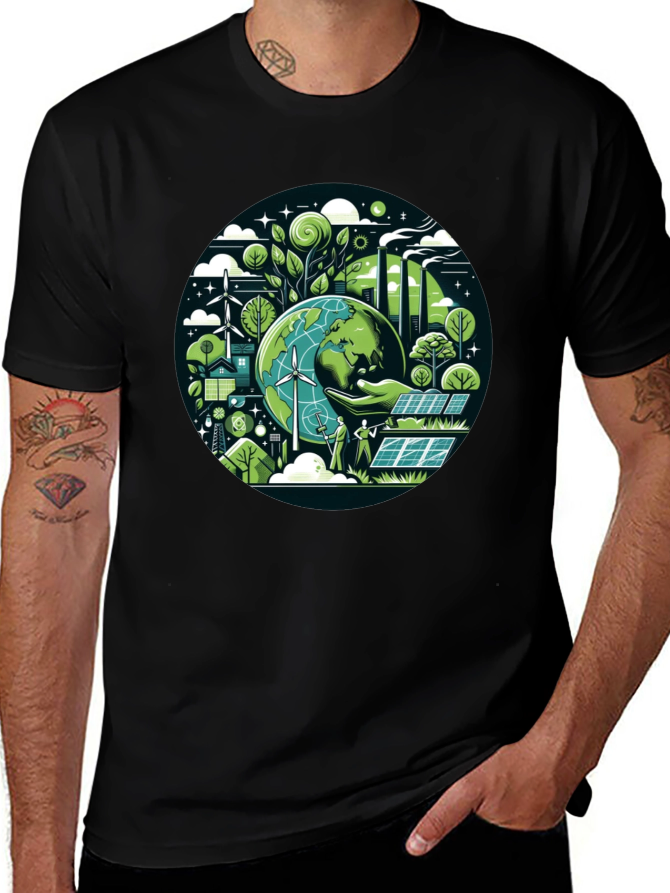 Eco-Friendly Earth Graphic T-Shirt