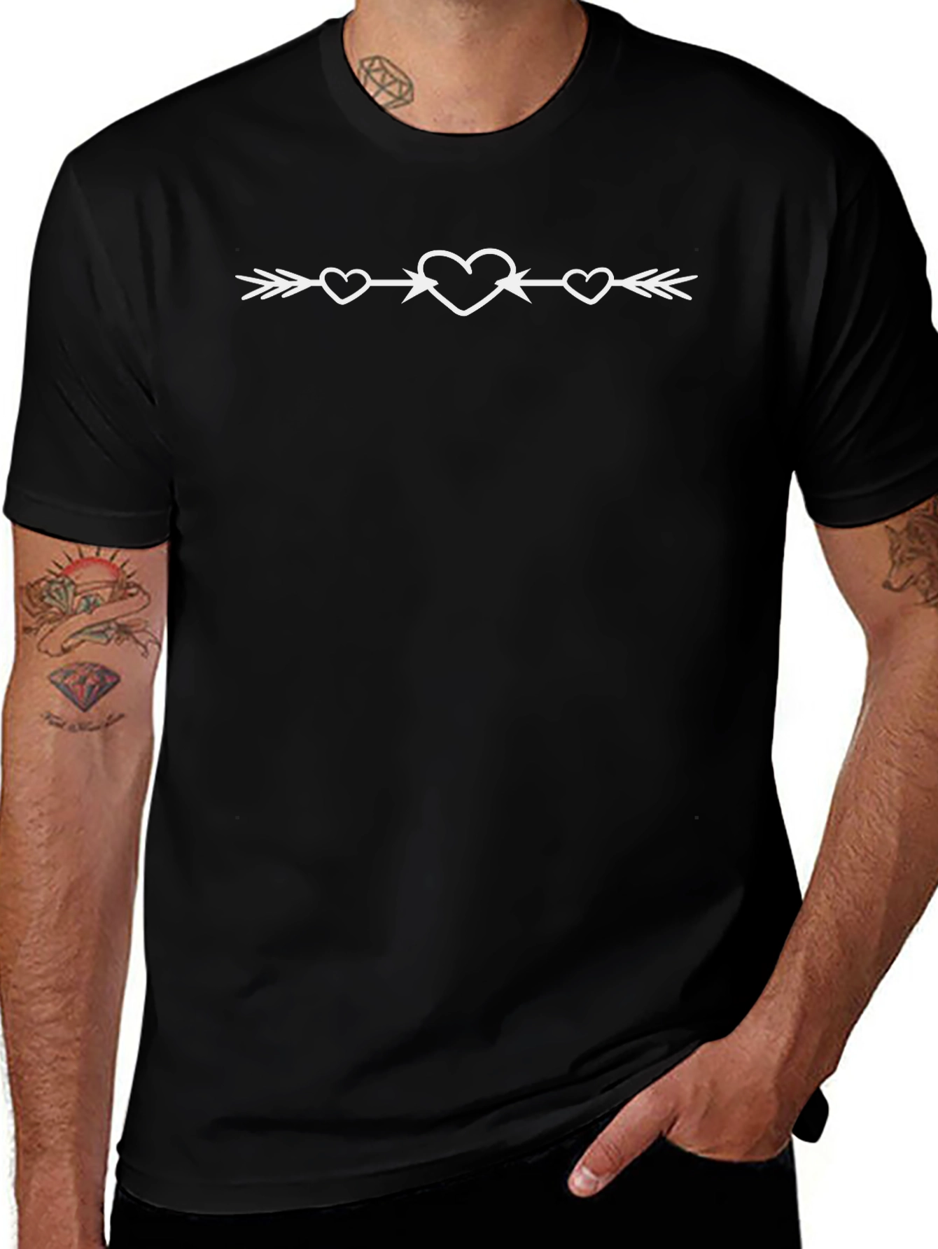 Heart Arrow Graphic T-Shirt - Trendy Casual Tee