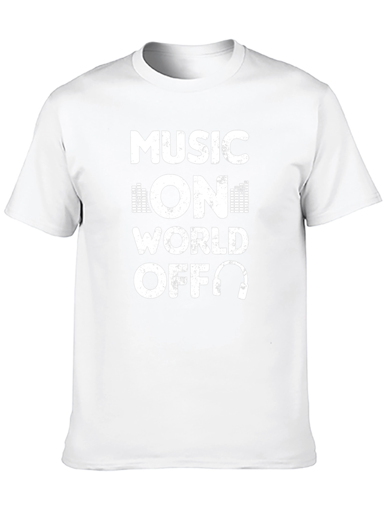 Music On World Off Black Graphic Tee