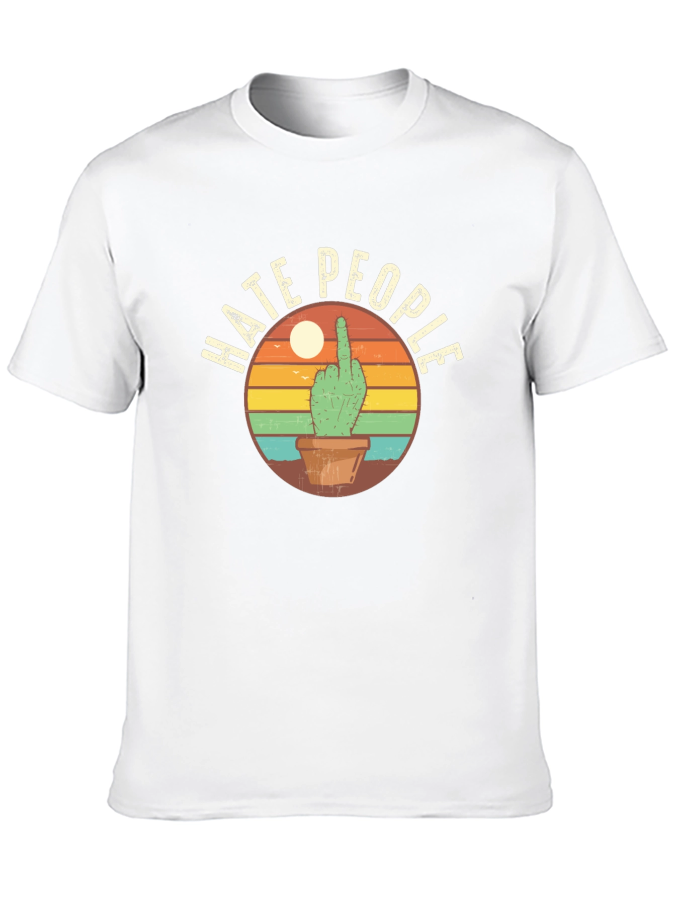 Hate People Cactus Graphic T-Shirt - Funny Sarcastic Tee