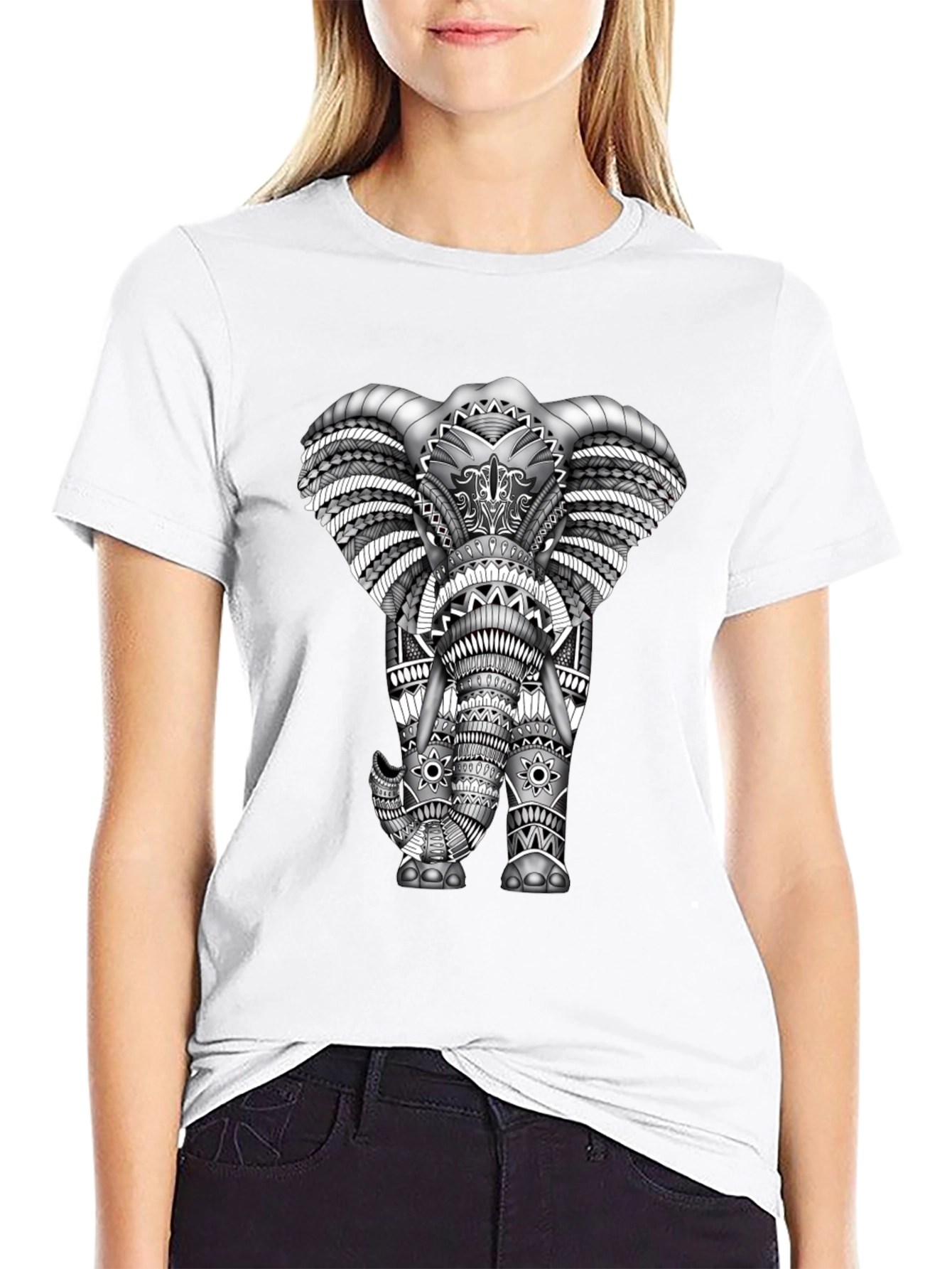Elephant Graphic T-Shirt - Stylish Black Tee