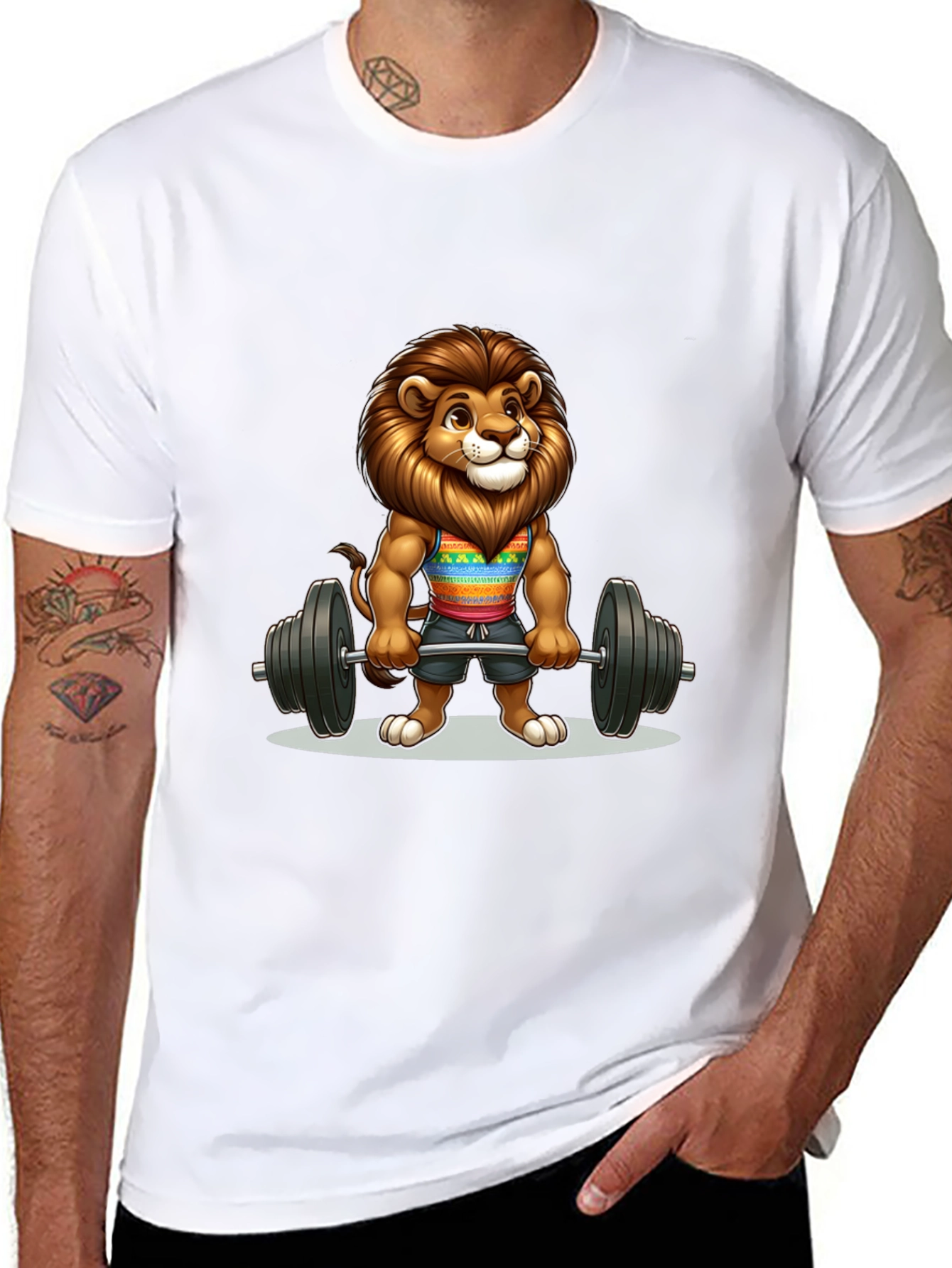 Lion Gym Bro Graphic Tee