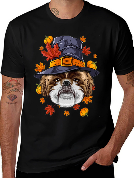 Halloween Dog T-Shirt: Shih Tzu Witch Hat