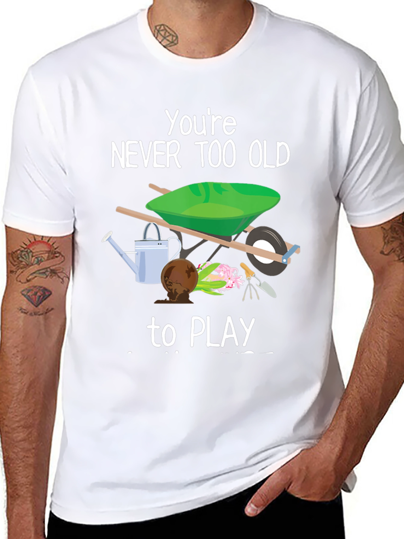 Never Too Old to Play Gardener T-Shirt