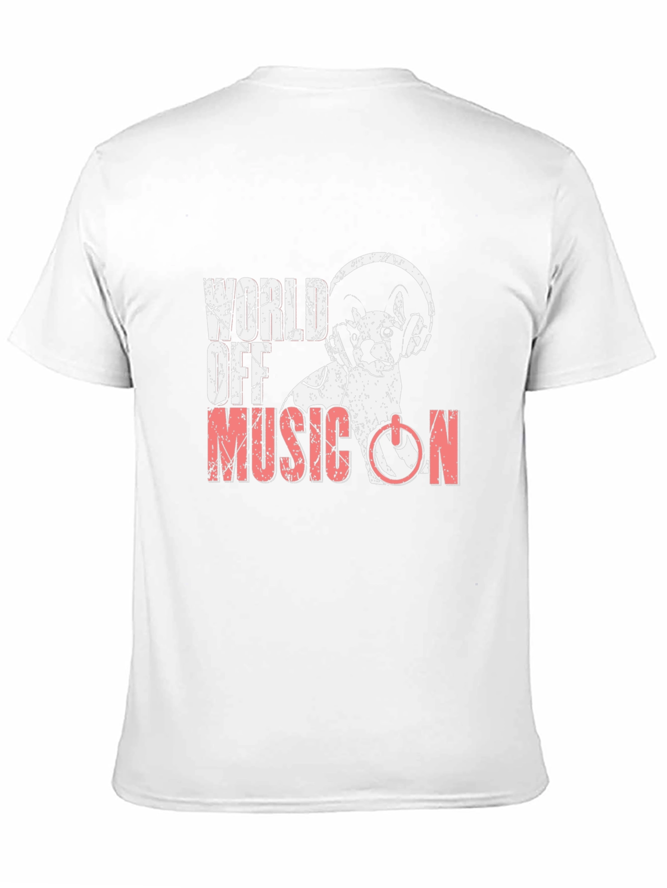 Music On T-Shirt - DJ Cat Headphones