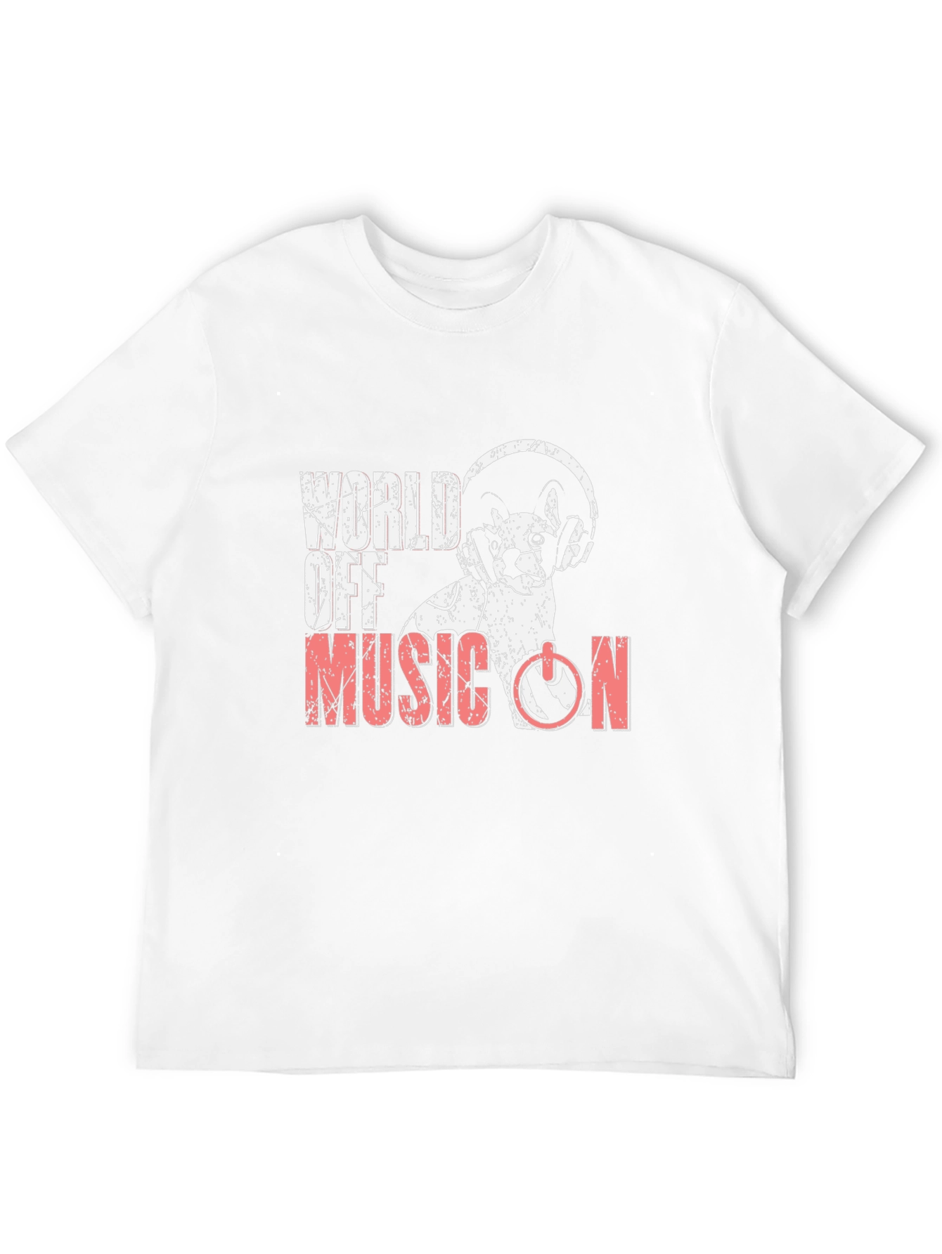 Music On T-Shirt - DJ Cat Headphones