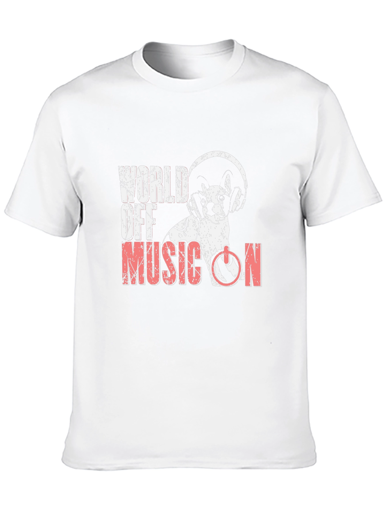 Music On T-Shirt - DJ Cat Headphones