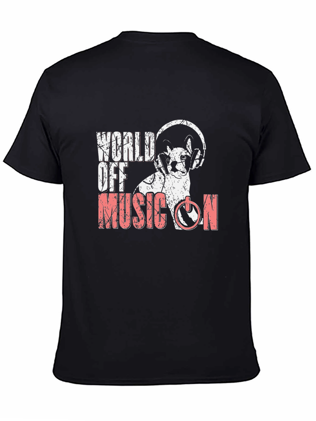 Music On T-Shirt - DJ Cat Headphones