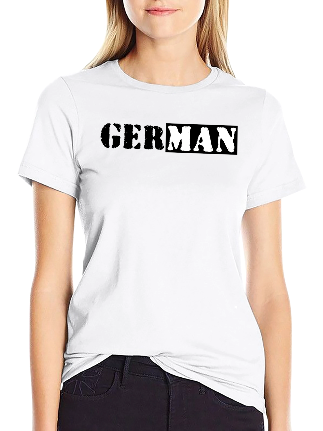 German Word Tee - Stylish Black Cotton T-Shirt