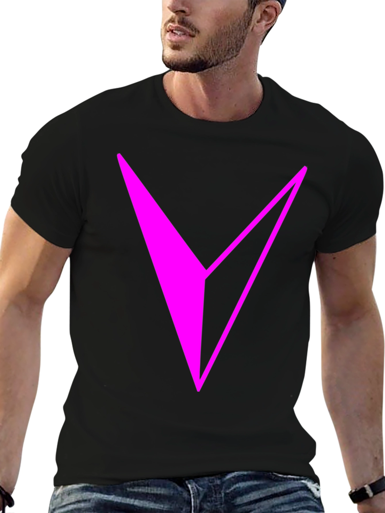 Modern Graphic Tee - Abstract Magenta V Design