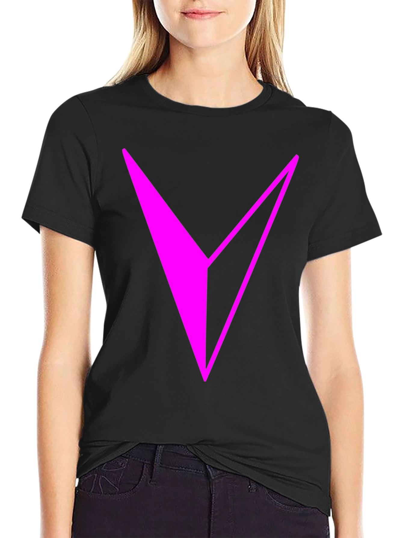 Modern Graphic Tee - Abstract Magenta V Design