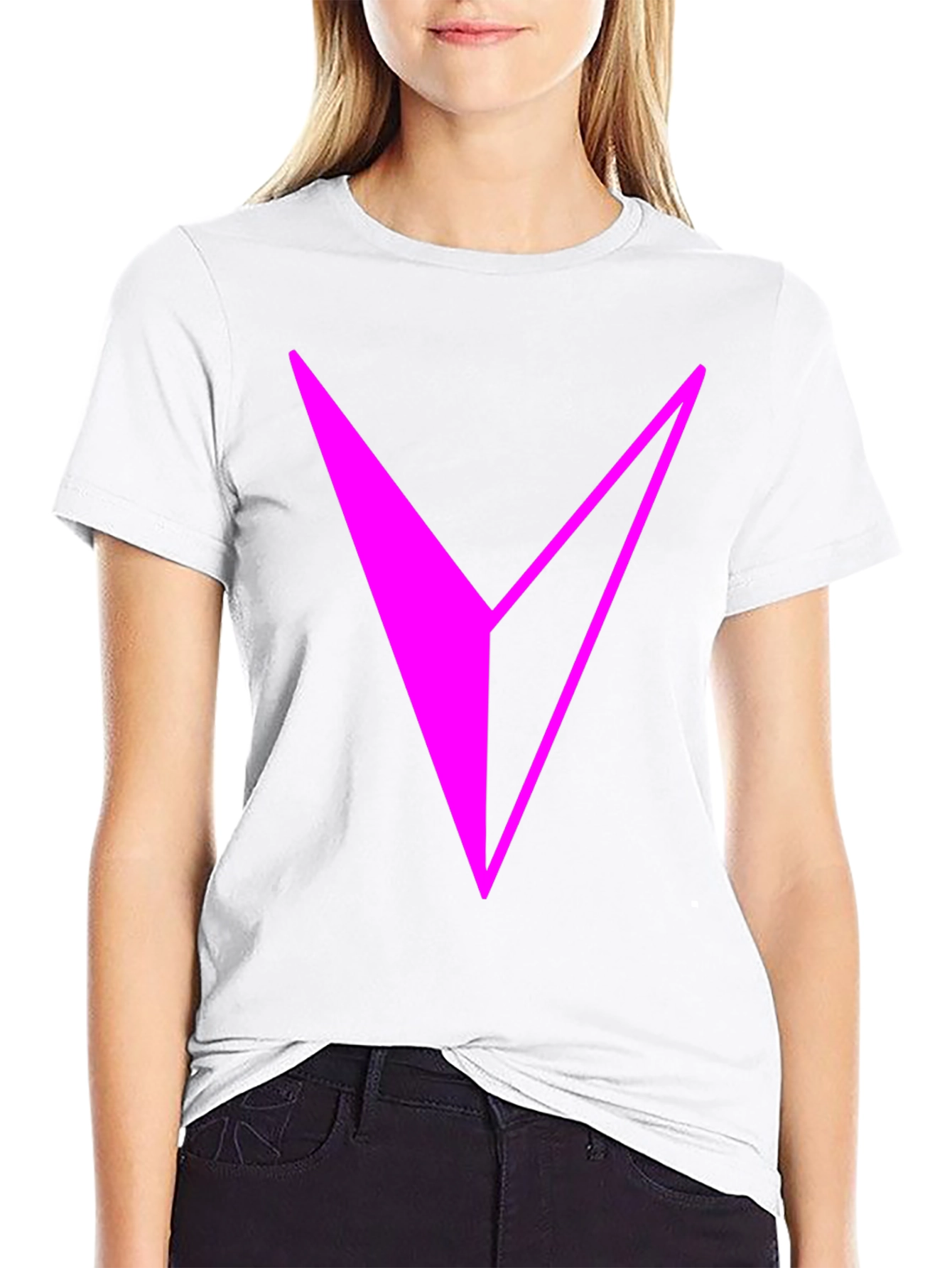 Modern Graphic Tee - Abstract Magenta V Design