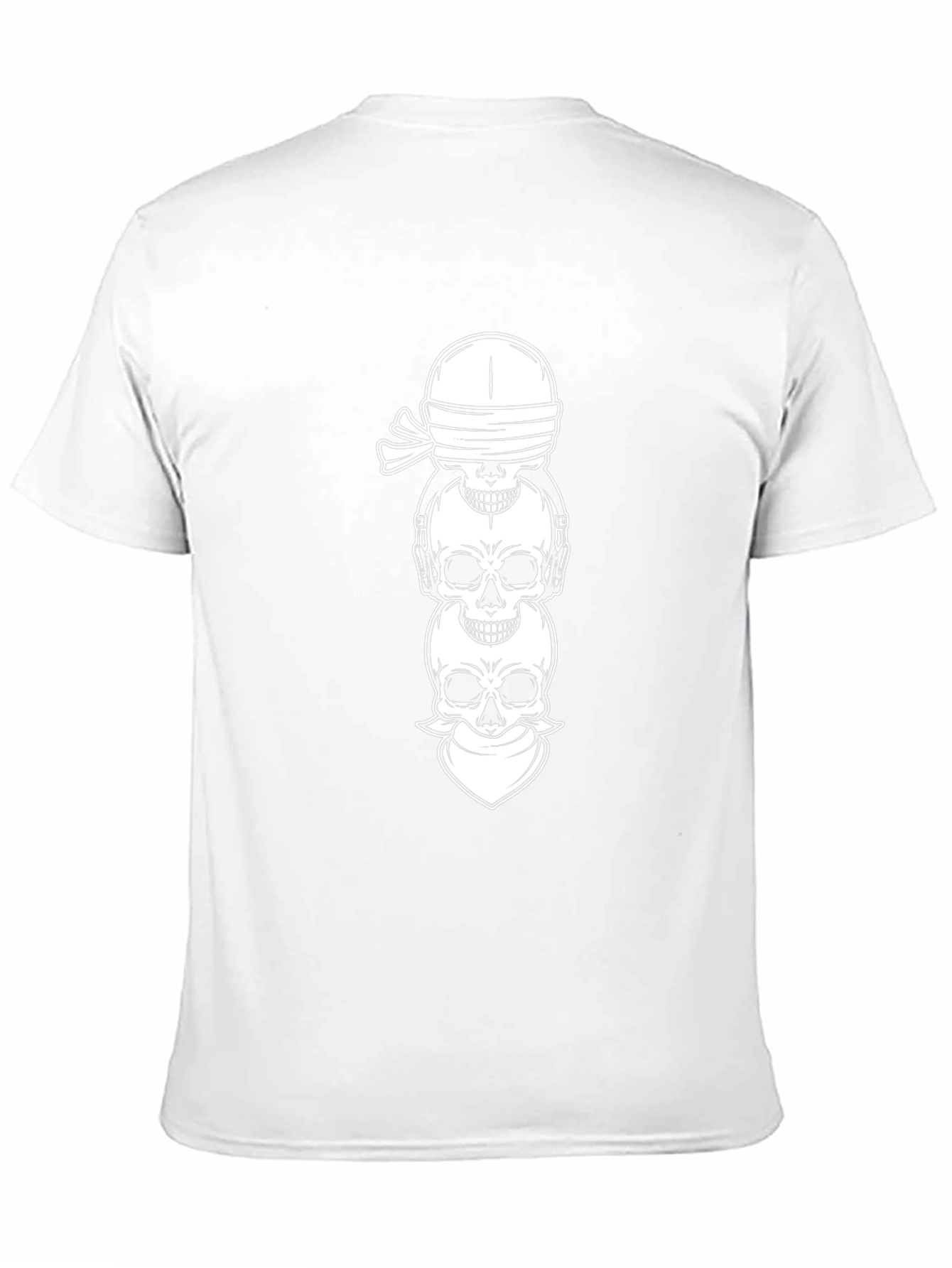 Stacked Skulls Graphic Tee - Black