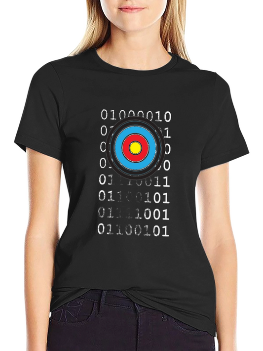 Binary Code Target Graphic Tee - Black