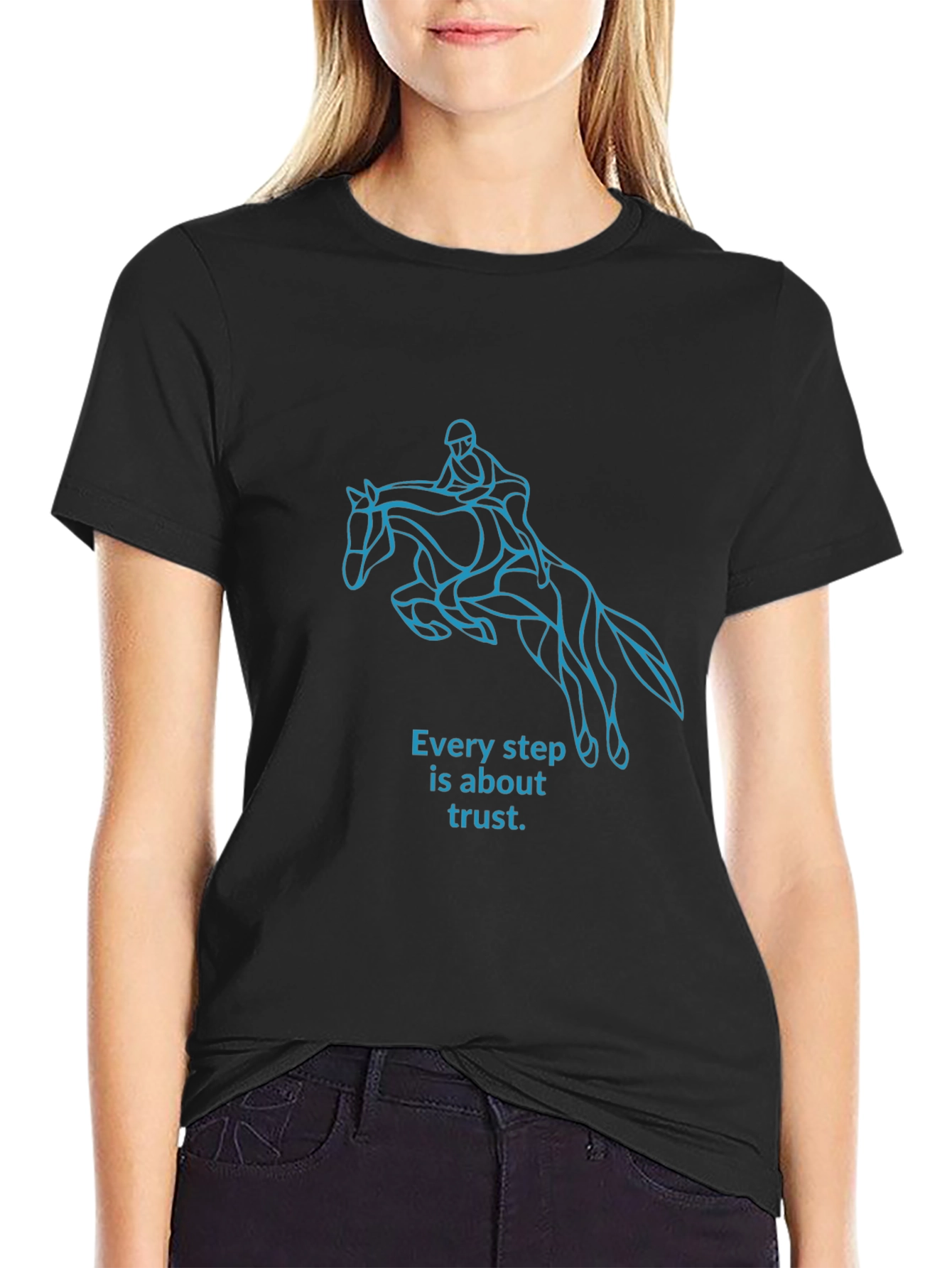 Equestrian Trust T-Shirt:  Black Horseback Riding Tee