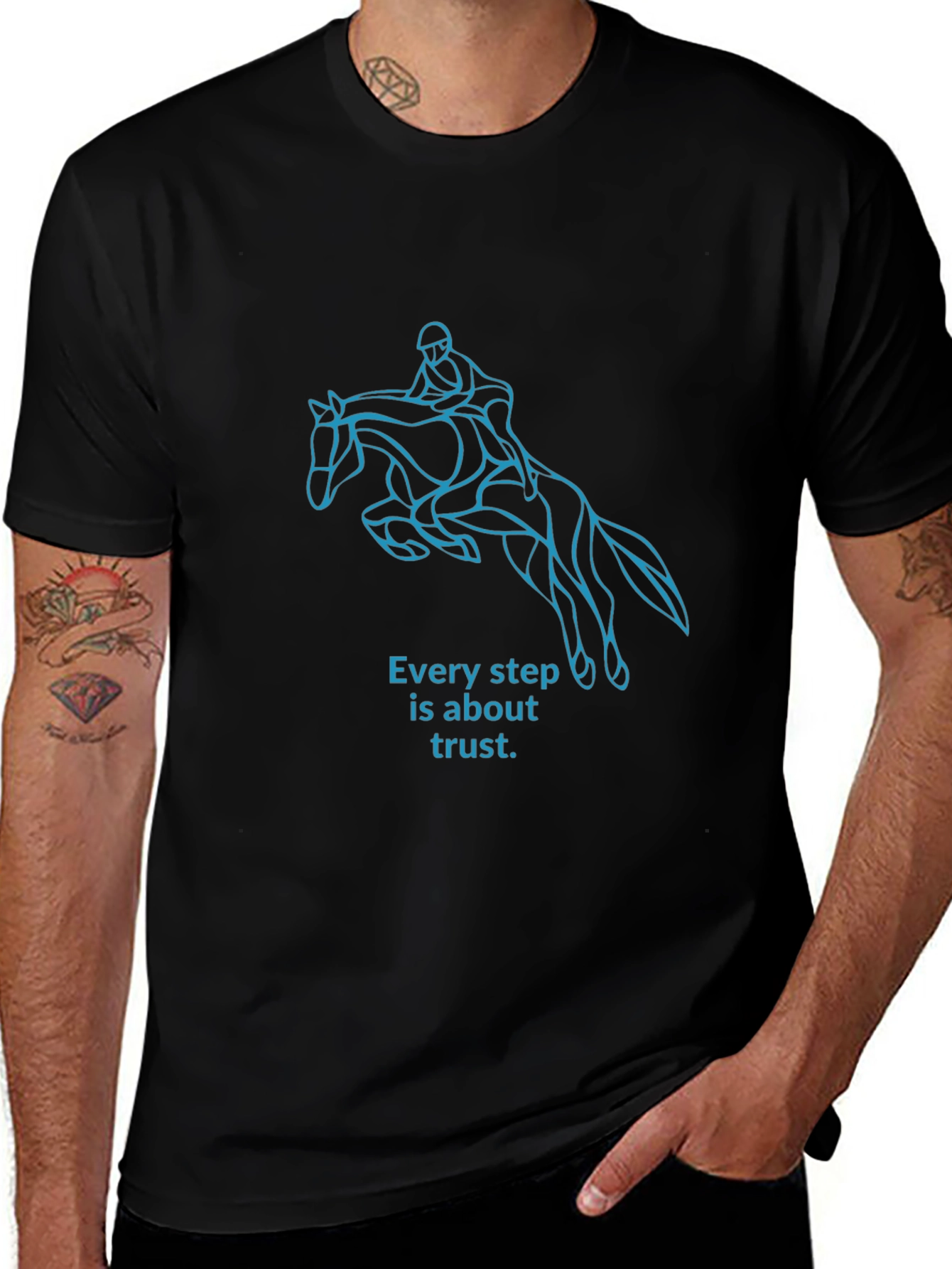 Equestrian Trust T-Shirt:  Black Horseback Riding Tee
