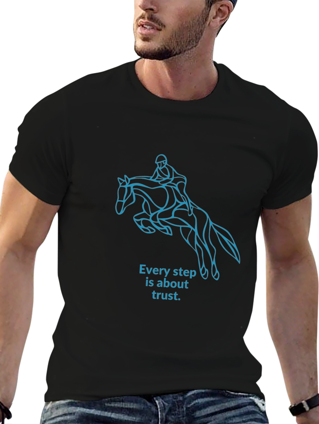 Equestrian Trust T-Shirt:  Black Horseback Riding Tee