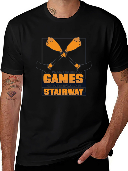 Games Stairway Black Graphic Tee