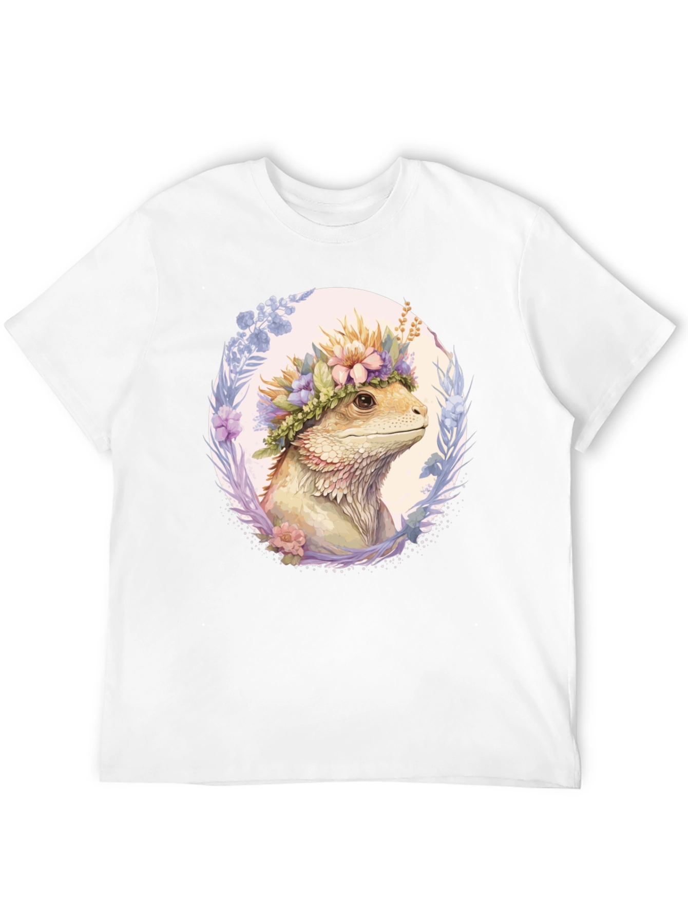 Bearded Dragon Floral Wreath T-Shirt