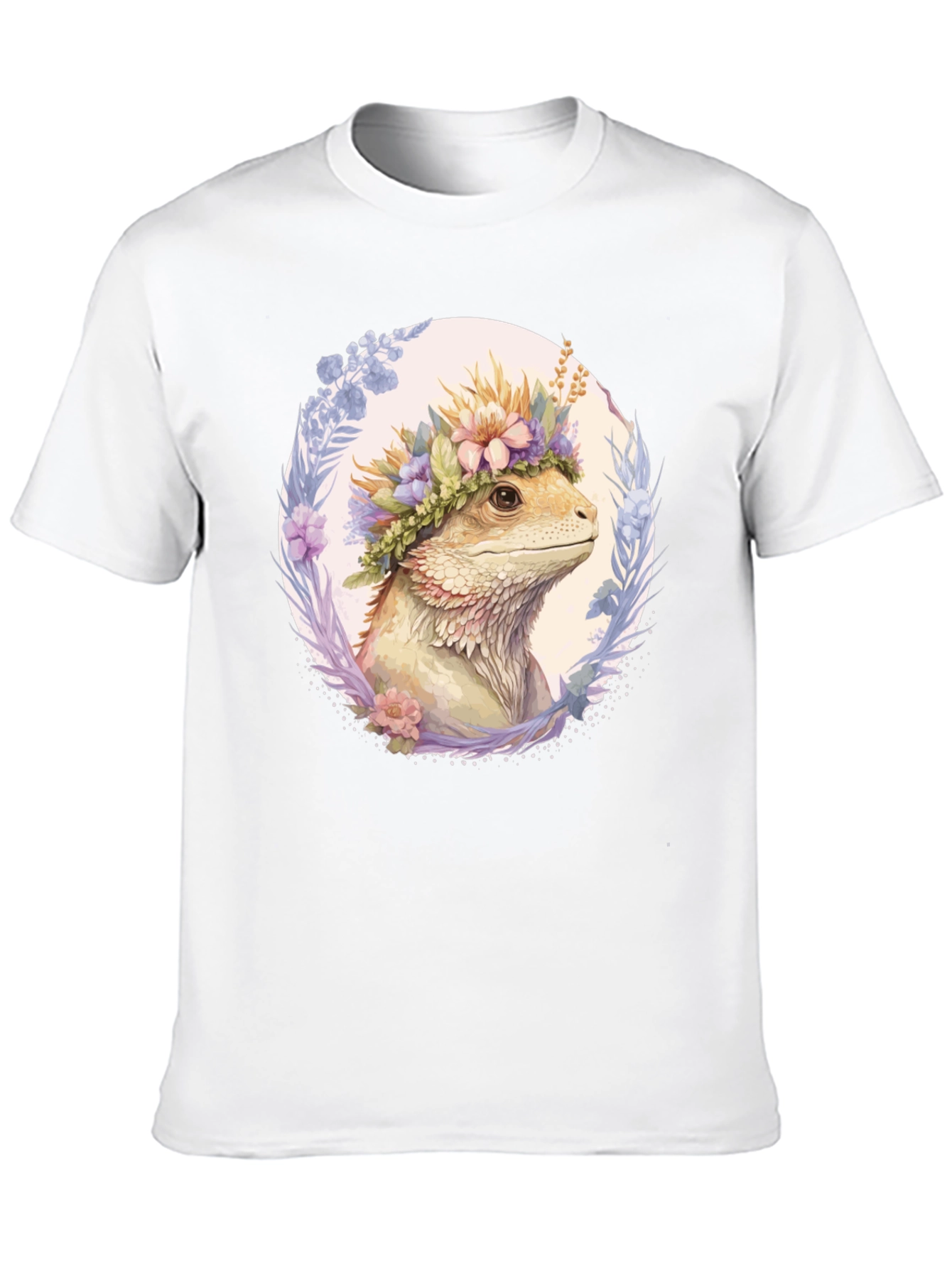 Bearded Dragon Floral Wreath T-Shirt
