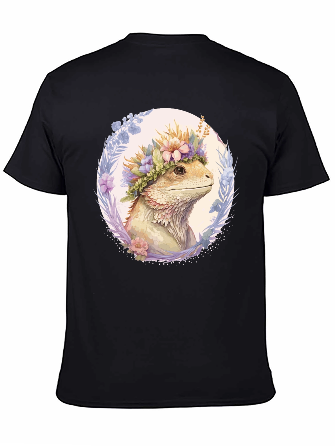 Bearded Dragon Floral Wreath T-Shirt