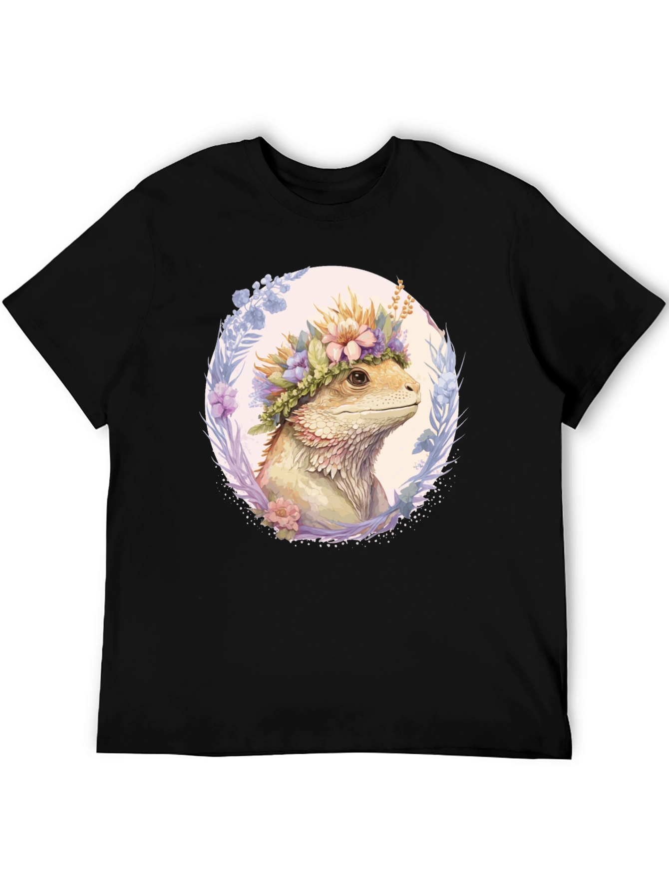 Bearded Dragon Floral Wreath T-Shirt