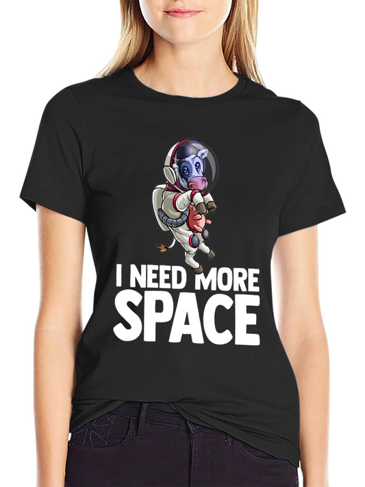I Need More Space Cow Astronaut Graphic T-Shirt