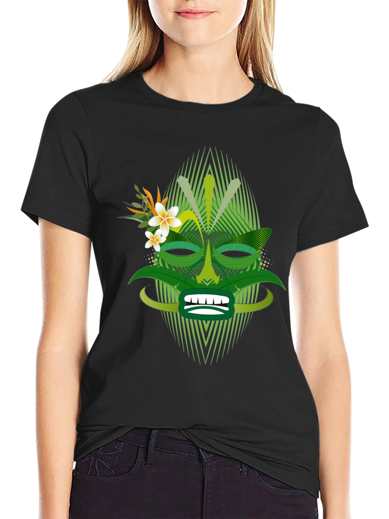 Tropical Tiki Mask Graphic Tee