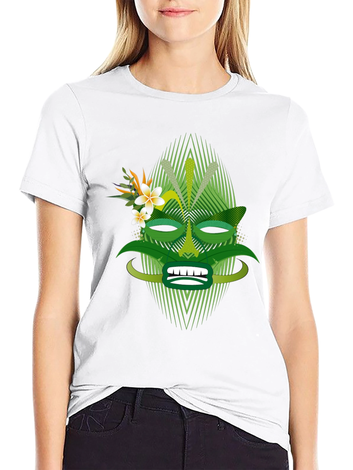 Tropical Tiki Mask Graphic Tee