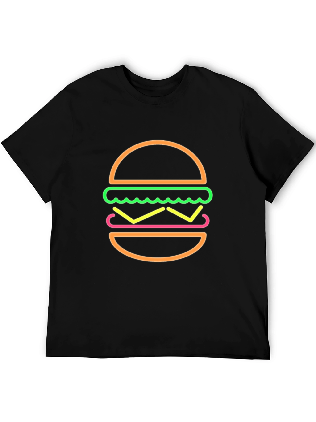 Neon Burger Graphic T-Shirt - Black