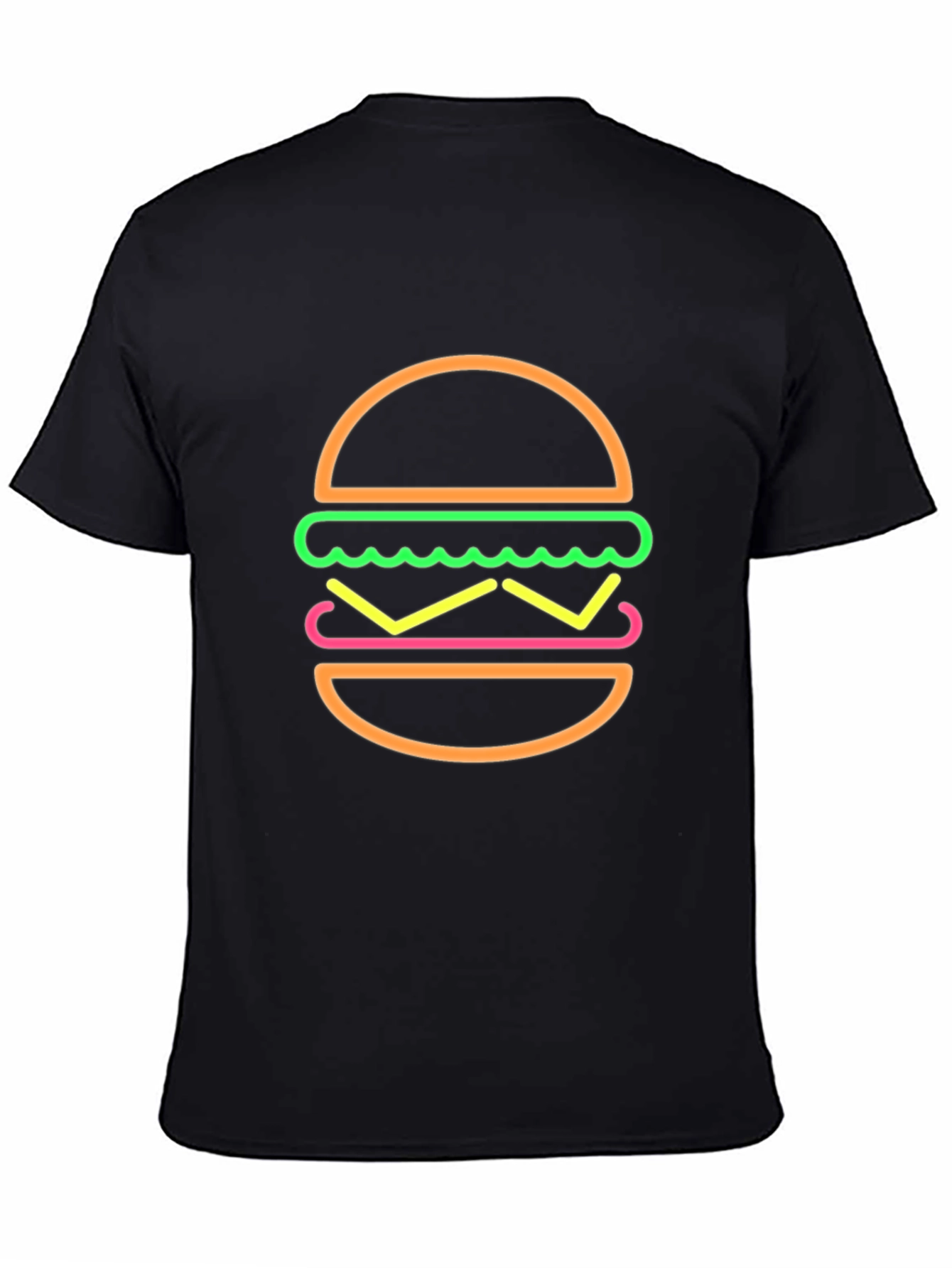 Neon Burger Graphic T-Shirt - Black