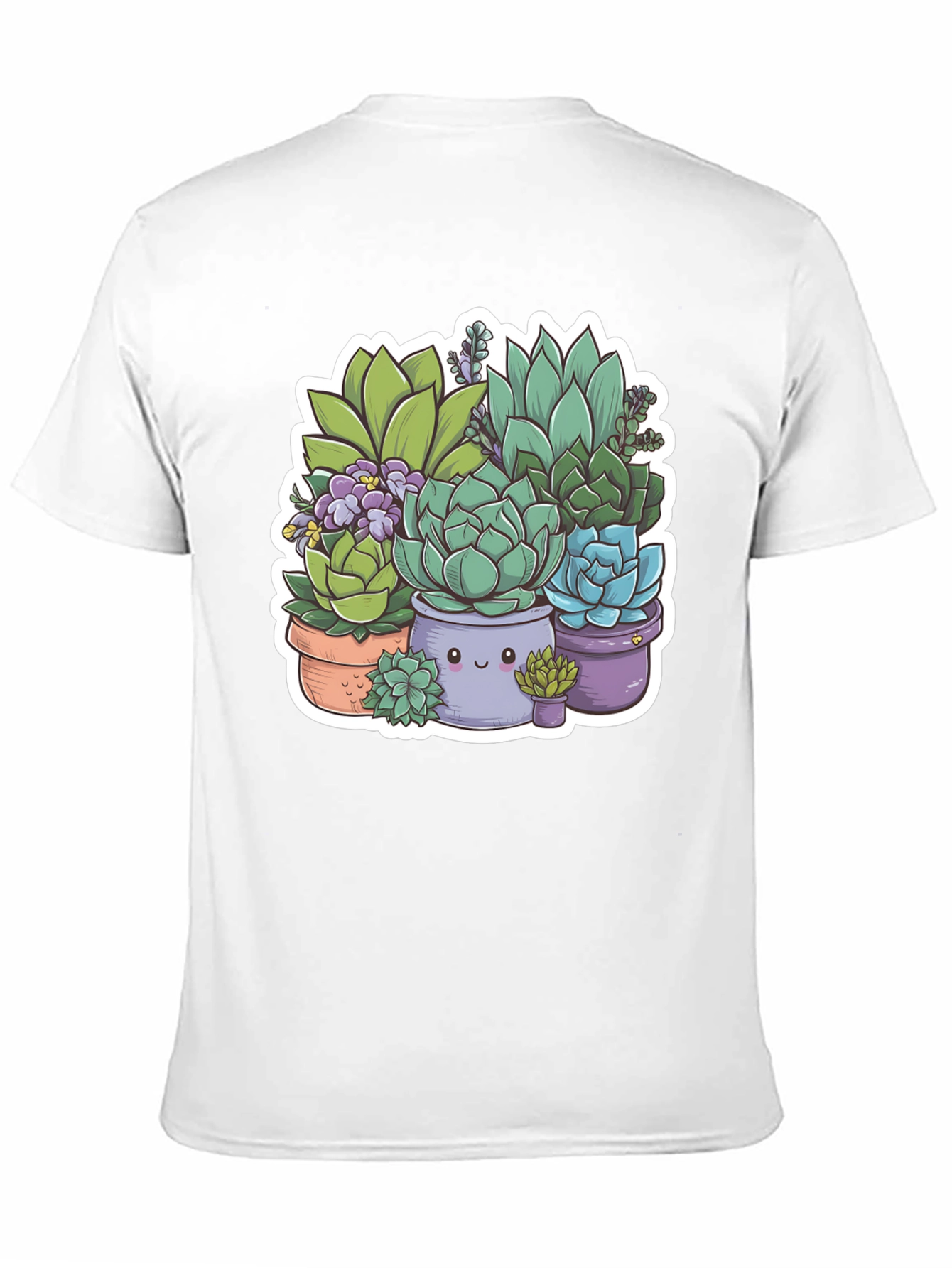 Cute Succulent Plant Graphic Tee - Black Unisex T-Shirt