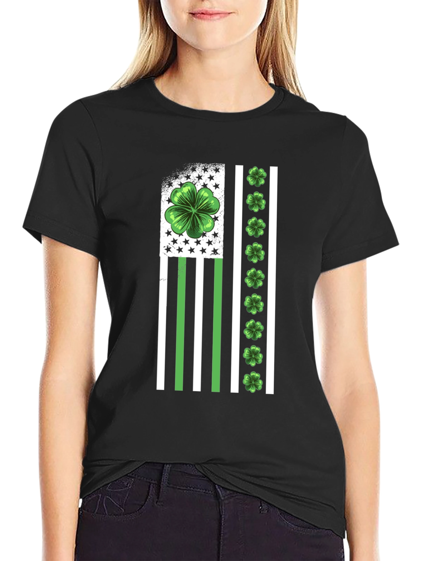 St. Patricks Day Clover Graphic Tee