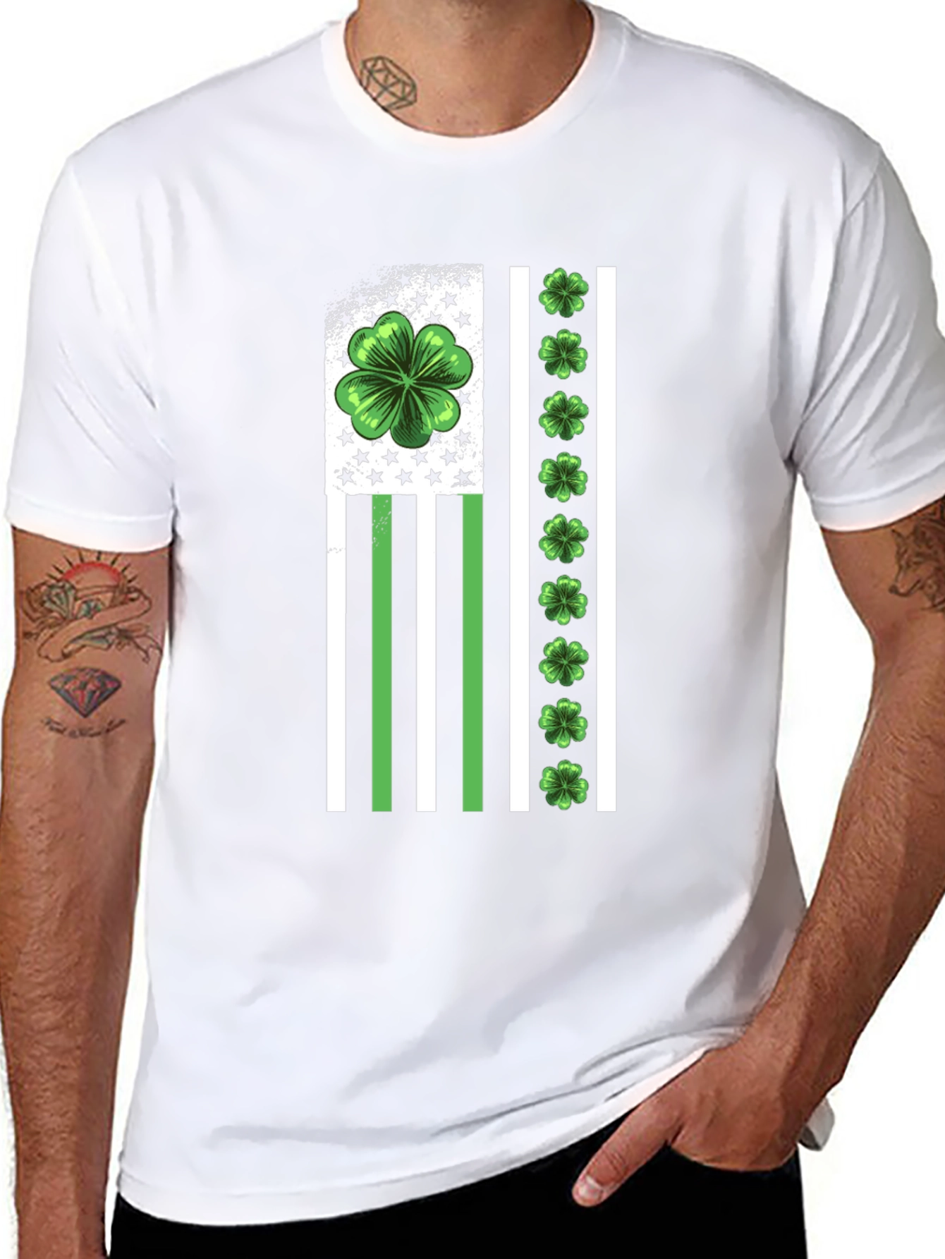 St. Patricks Day Clover Graphic Tee