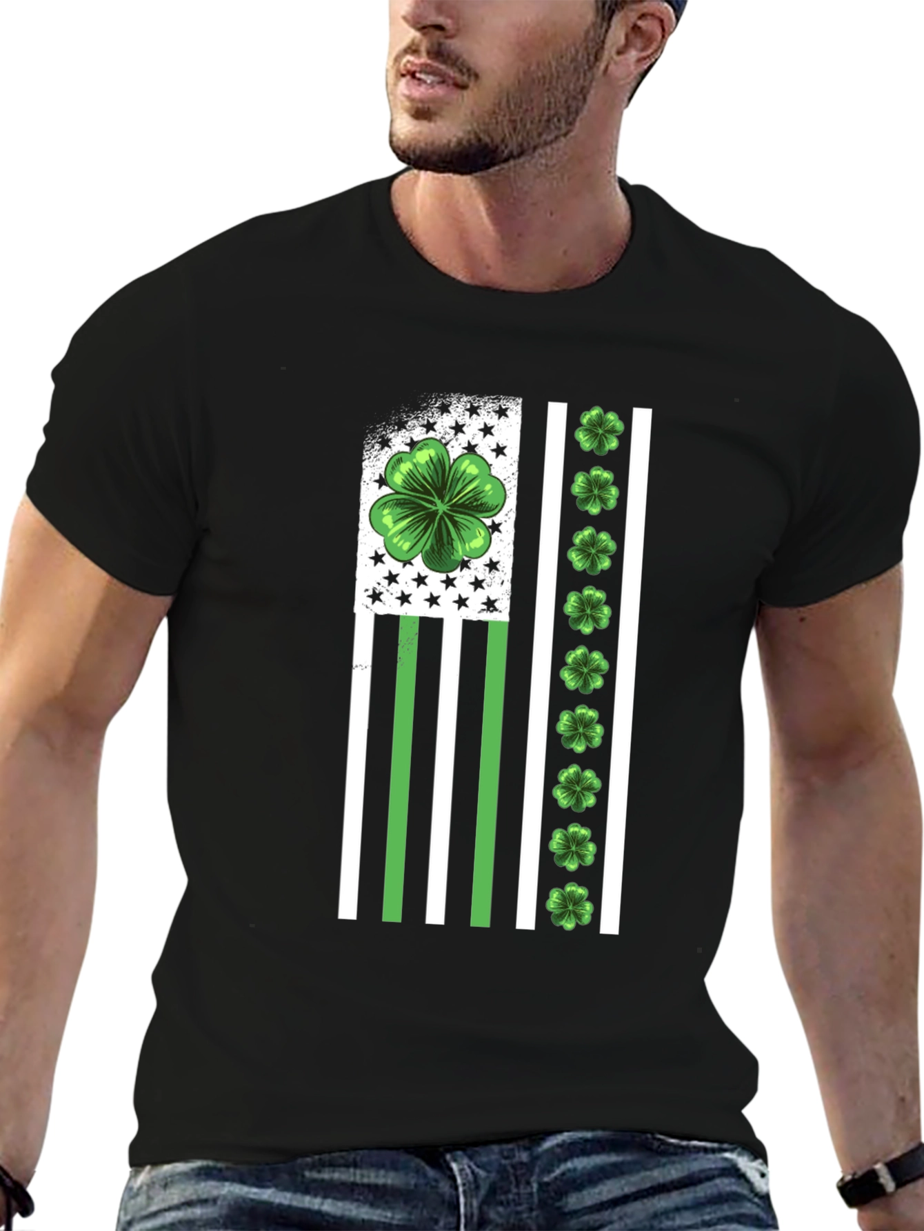 St. Patricks Day Clover Graphic Tee
