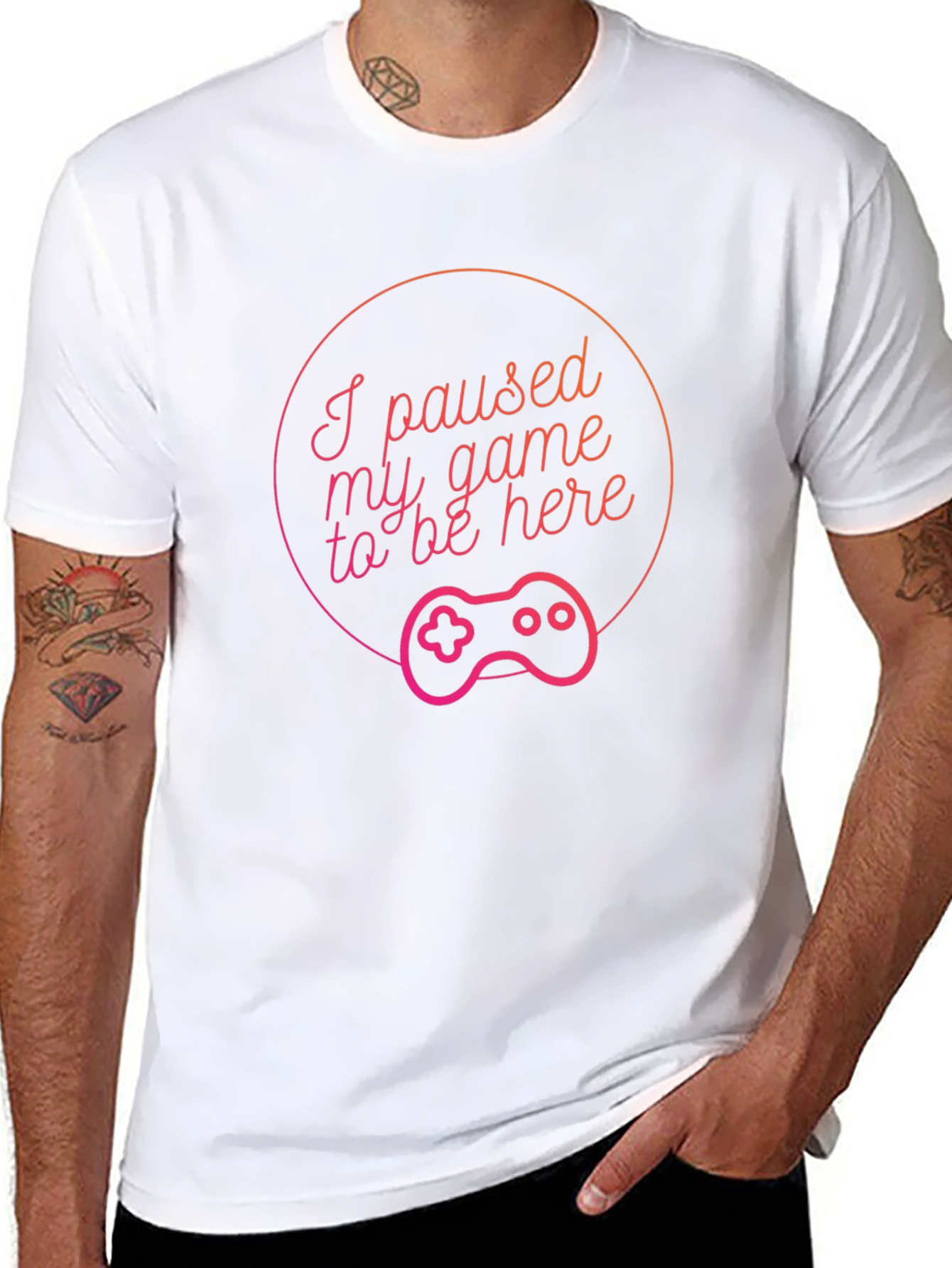 I Paused My Game to Be Here Black T-Shirt