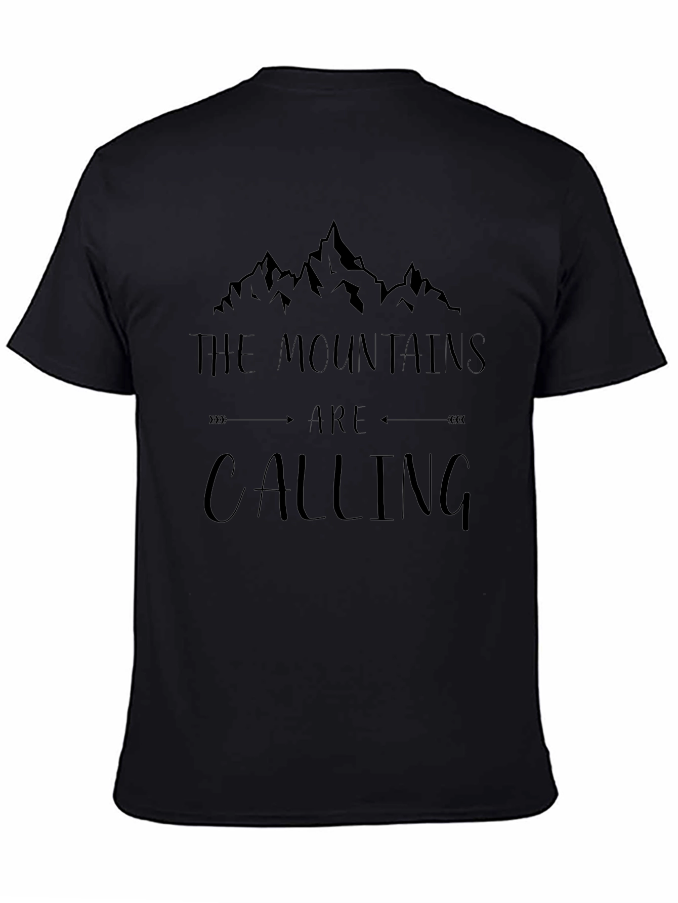 Mountains Are Calling Black Graphic T-Shirt
