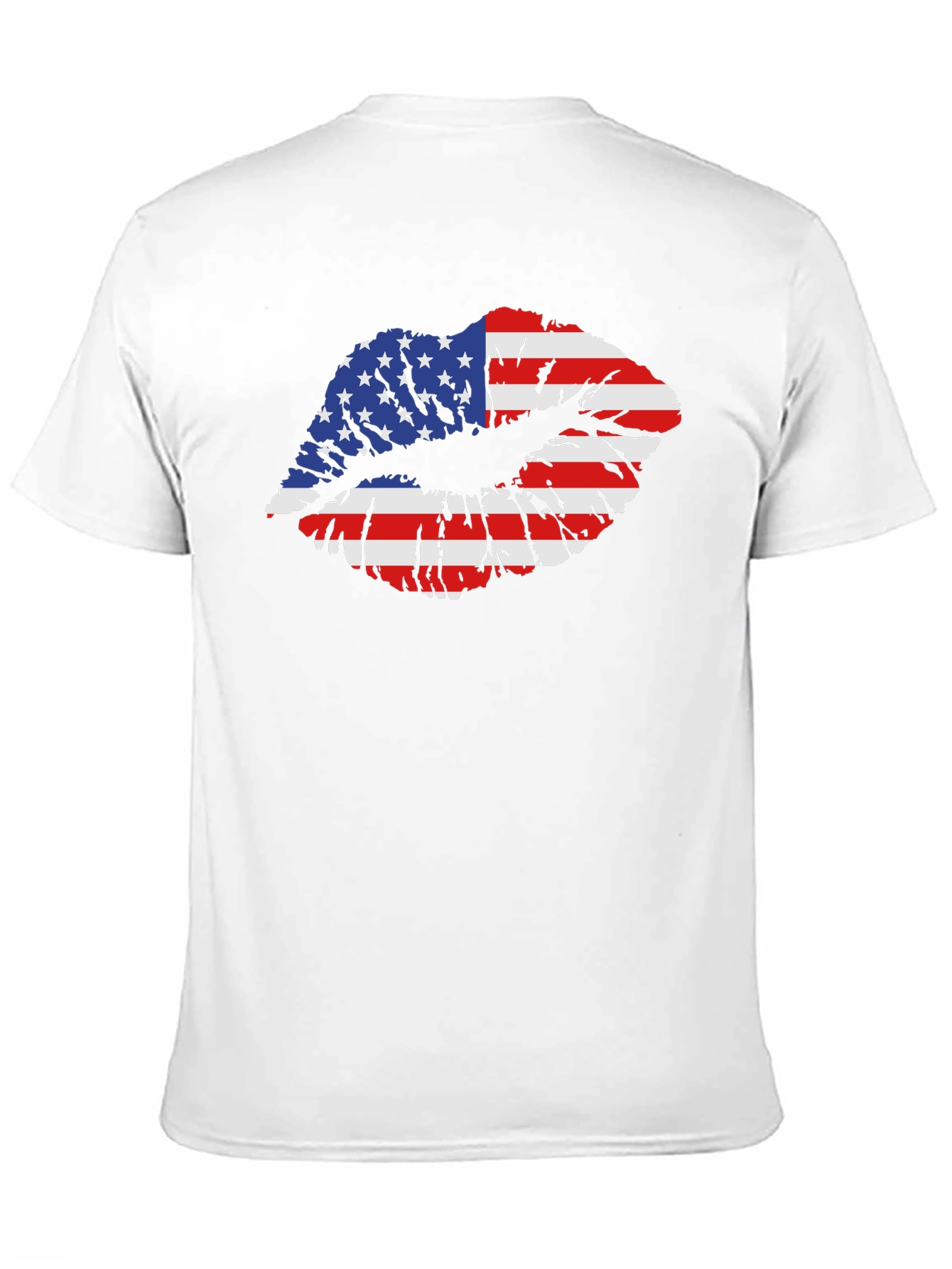 American Flag Lips Graphic Black T-Shirt