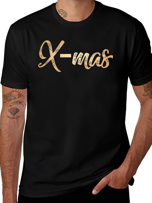 X-mas Graphic Print Black T-Shirt