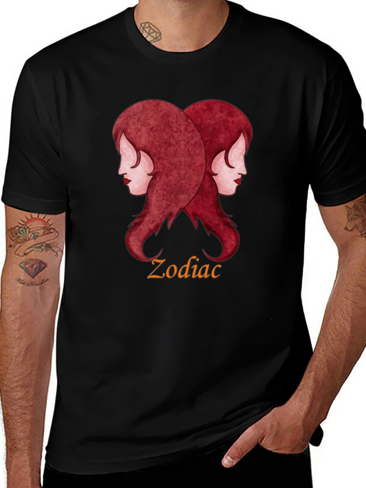 Gemini Zodiac Black T-Shirt